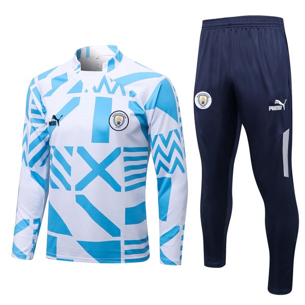 Sudadera De Training Manchester City 2022/23 Azul Blanco